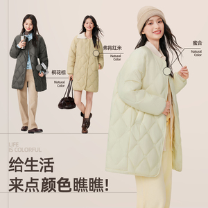 右上角金币！雪中飞女士中长款菱格轻薄羽绒服